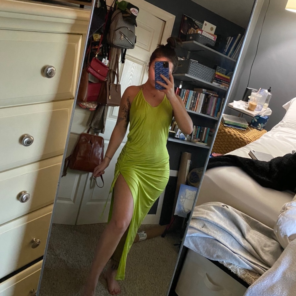Lime Green Halter Dress